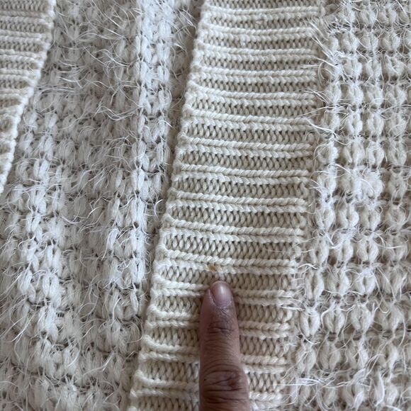 Volcom Sweater Womens XS Small White Fringe Open Front Long Cardigan 80741511 - Picture 15 of 16